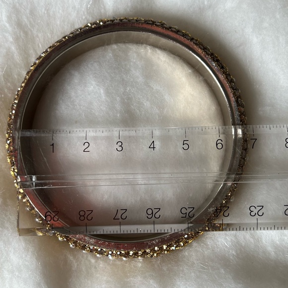 Rose gold tone stone bangles - Picture 2 of 3